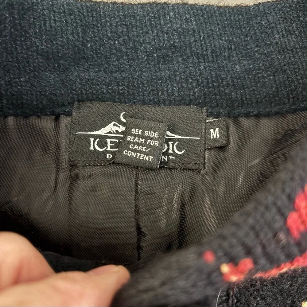 Icelandic Designs Wool Sweater Jacket Horse Shoe Stars Western Embroidered - Picture 3 of 9